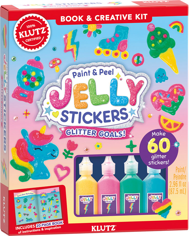 KLUTZ Paint & Peel Jelly Stickers: Glitter Goals!